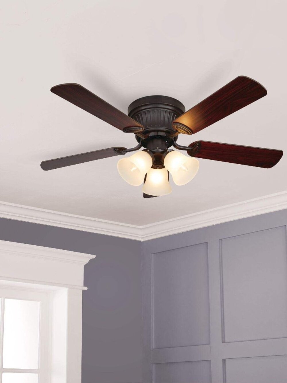 New NOMA Tuscan Bronze 3 Light Ceiling Fan, 5-Blade, 42-in